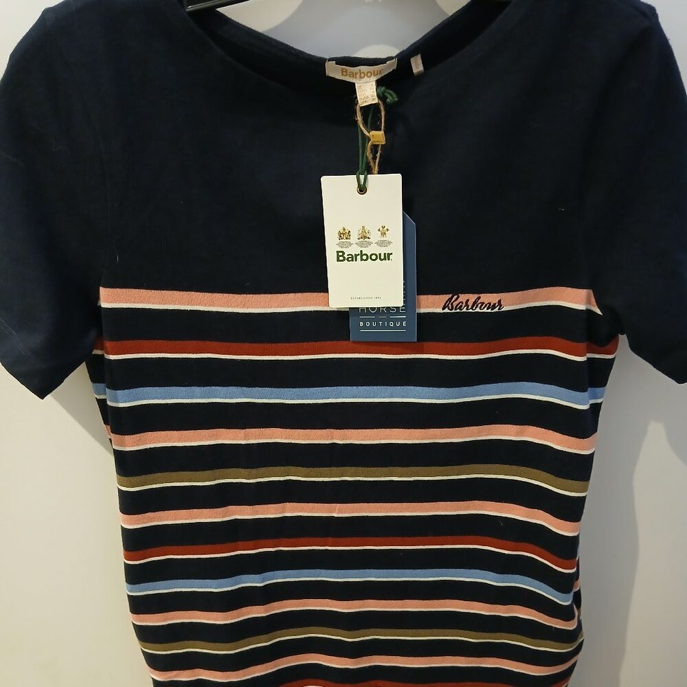 New Barbour Striped Navy Dress